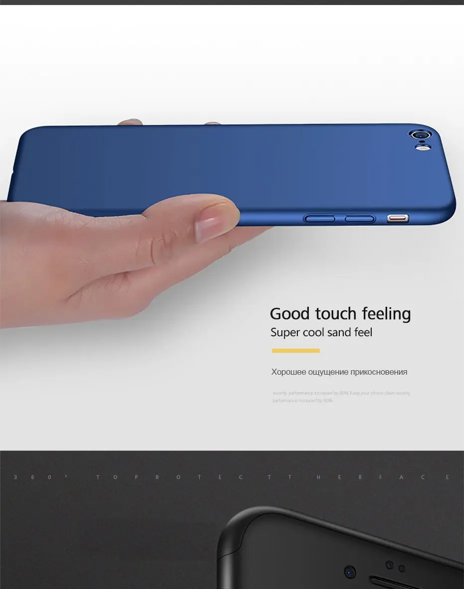 Luxury 360 Degree Phone Case for iPhone 5 5S SE 6 6S 7 8 Plus Fundas Plastic Full Cover for iPhone X XR XS Max Cases with Glass iphone se silicone case