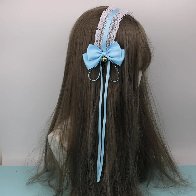 Повязка на голову в стиле Лолиты kc dark dead головной убор в стиле Лолиты милые волосы с аниме Meng Niang Maid аксессуары для волос - Цвет: Sky blue