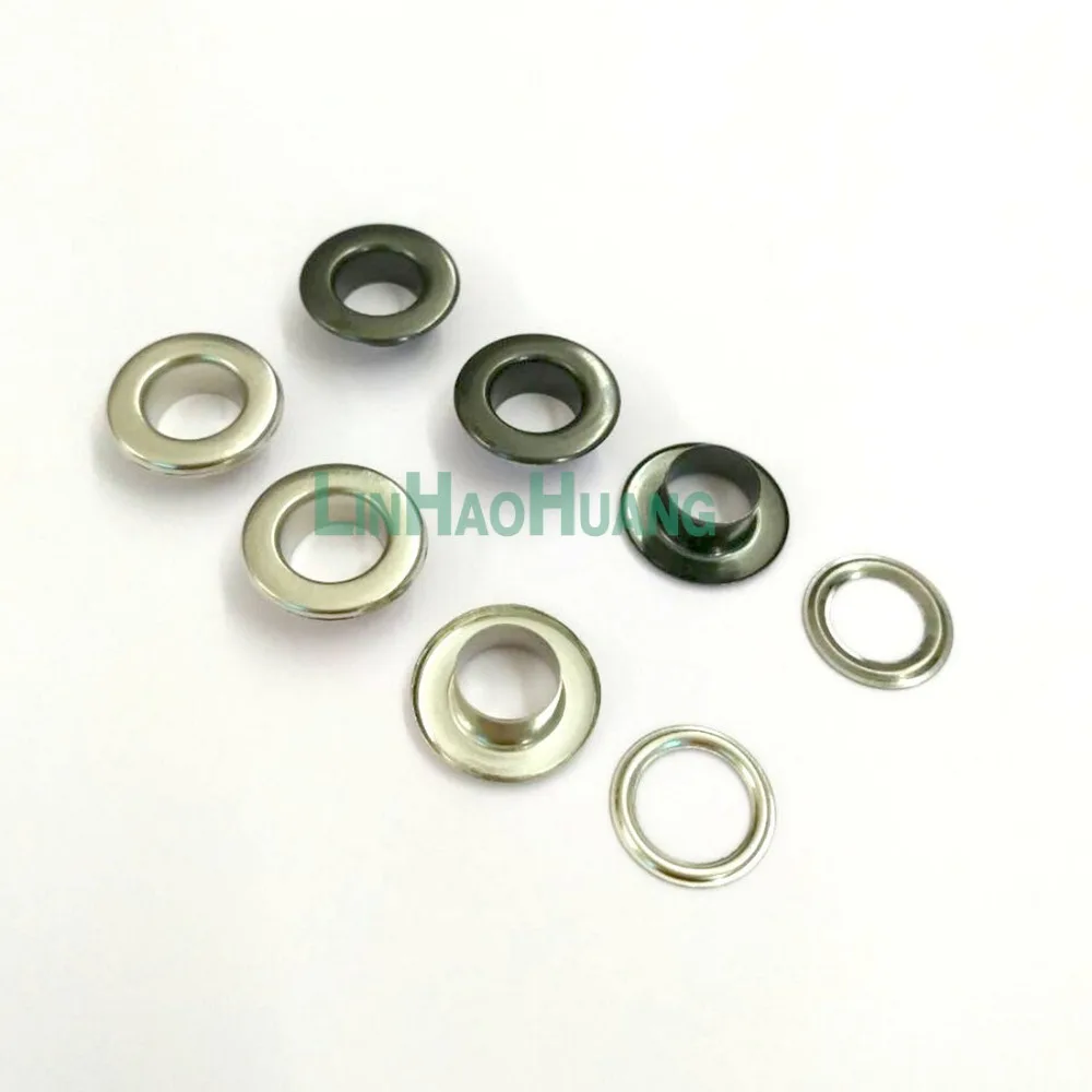 300sets/lot 8mm metal brass eyelets with washer round metal grommets