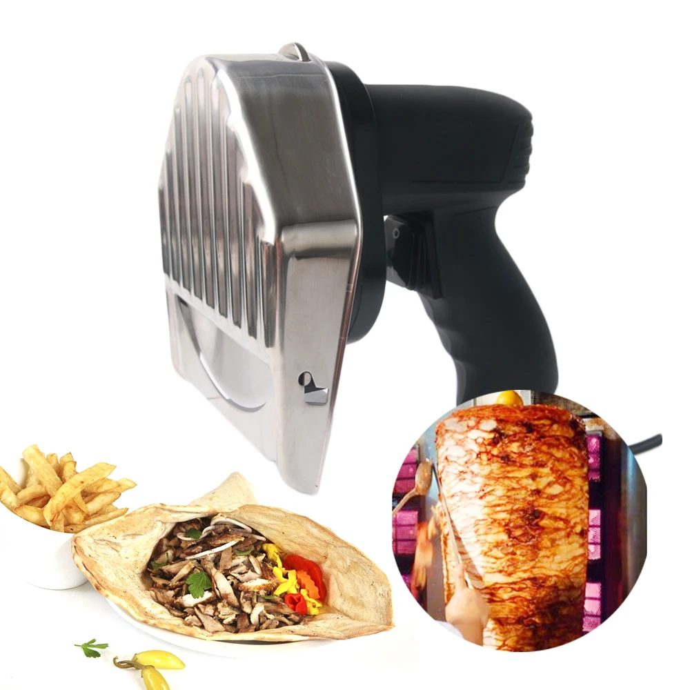 

6pcs/Lot Automatic Electric Meat Kebab Slicer Doner Cutter Gyros Meat Cutting Machine For Shawarma Withe Extra Blades 110V-240V