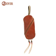 Joyir Men Genuine Cow Leather Purse Car Key Wallets Women Housekeeper Holders Retro Zipper Multi-function Car Keys Case New K020