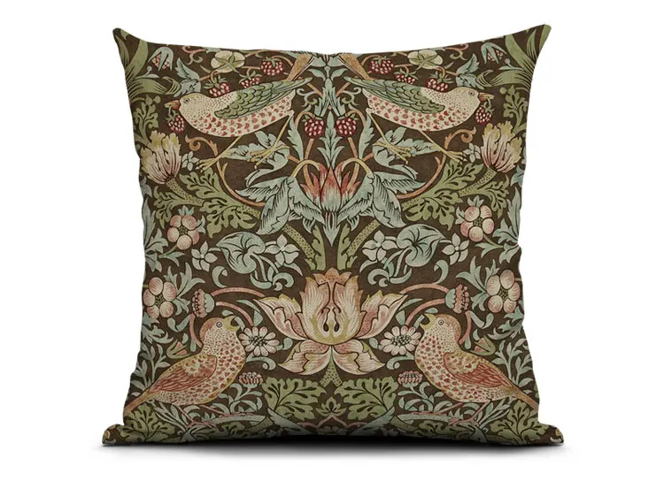 Sweetenlife Plant&Animals Pattern Chair Cushion 20in X 20in Retro Pillow Cover Light Linen Material Throw Pillow Case Wholesale