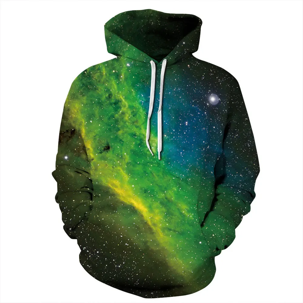 Jessingshow Для женщин Для мужчин 3D печатных зеленый Galaxy Толстовки Толстовка casualunisex Lover Верхняя часть одежды пуловер sudaderas Mujer