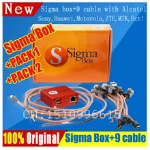 Оригинальная коробка sigma+ упаковка 1+ упаковка 2 активация+ 9 кабелей для t MTK на основе моторолаалкатель Huawei ZTE и Lenov0
