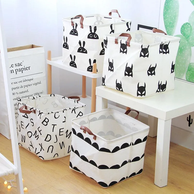 

33x33cm Folding Laundry Basket Storage Barrel Standing Toys Clothing Storage Bucket Laundry Organizer Holder Pouch Household