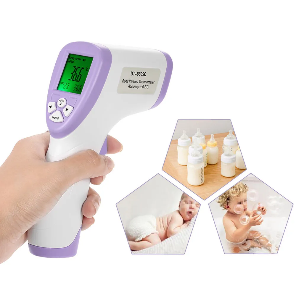 

Portable Digital LCD Non-contact IR Infrared Thermometer Forehead Body Surface Temperature Measurement Data Hold Function