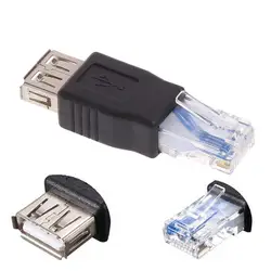 1 шт. USB 2,0 Тип женщина к RJ45 Мужской PC кристалл голову Ethernet LAN Сетевой разъём для маршрутизатора переходник C26