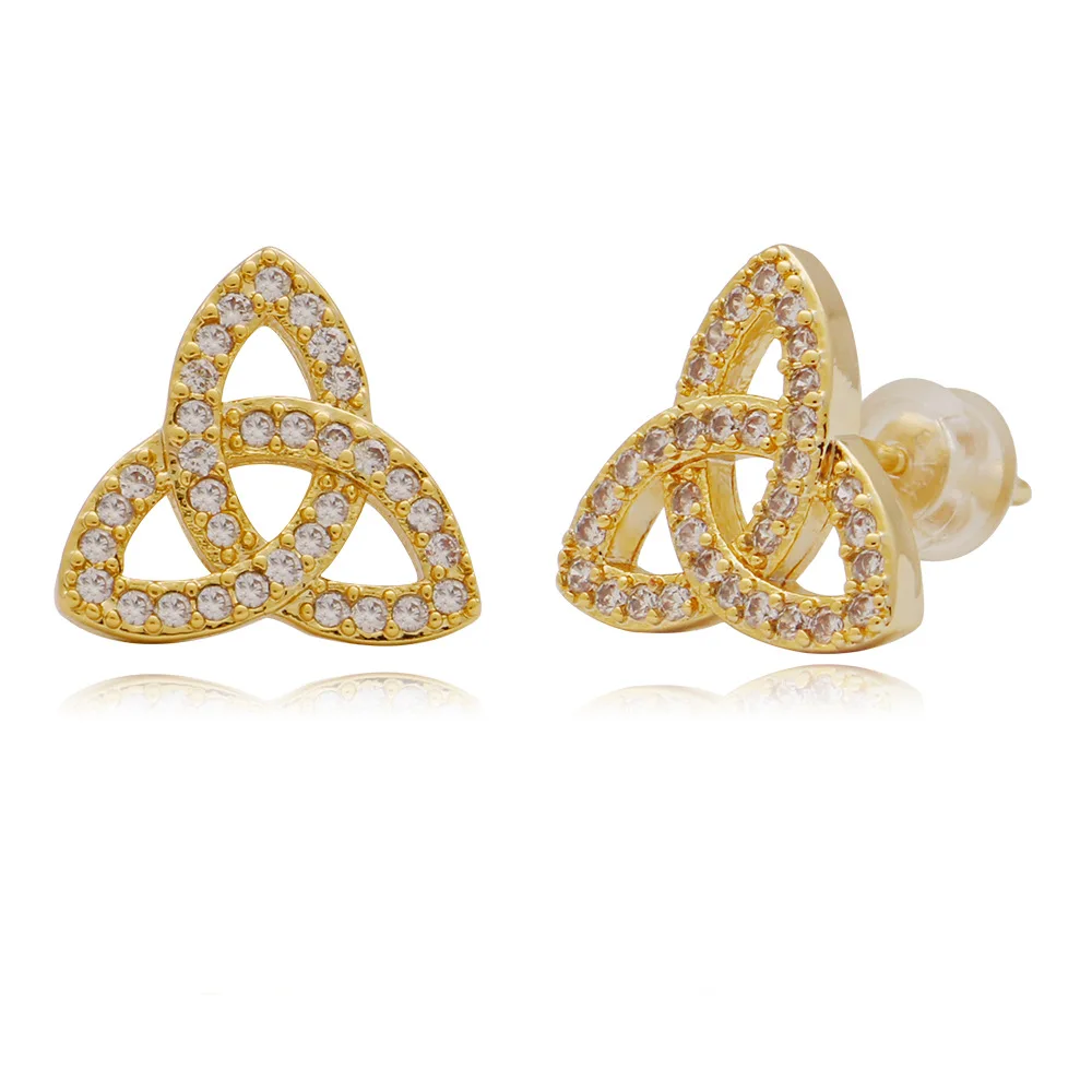 

Men's Hip Hop Stud Earring Copper Material AAA CZ Stone Bling Iced Out Geometric Earring Men Rock Jewelry Gold Silver Color