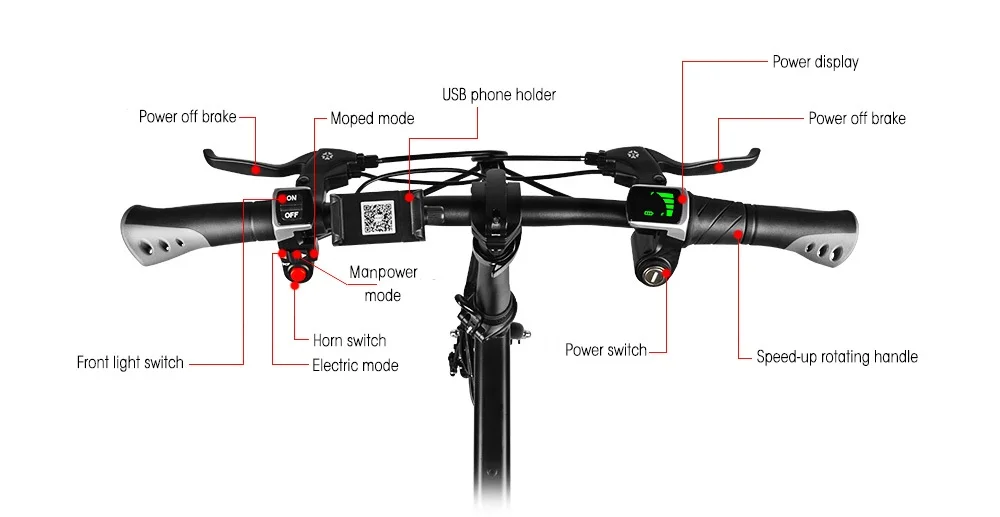 Perfect FIIDO D1 7.8AH 10.4AH Folding Electric Bicycle Battery Mini Aluminum Alloy Smart Electric Bike Moped Bicycle EU Plug BLACK White 4