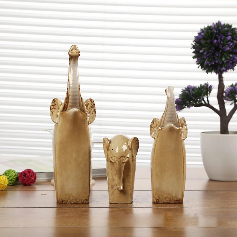 Ceramic crafts Mini Elephant Animal model Desktop Ceramic crafts Mini Elephant Animal model Desktop