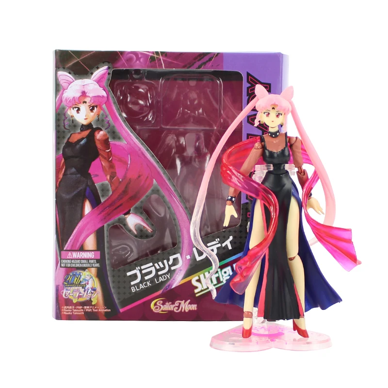 

15cm SHF Sailor Moon Tsukino Usagi Chibiusa black lady dark princess PVC Figure model toy for girl gift