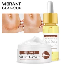 VIBRANT GLAMOUR Crocodile Repair Scar Serum Face Cream Acne Whitening For Spots Acne Serum Treatment Stretch Marks Care Set