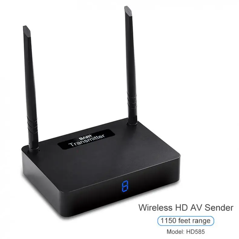 

HD585 2.4GHz Wireless AV VCD Audio Video Transmitter and Receiver with IR Remote Control 200 Metres RCA-220 for Transmission
