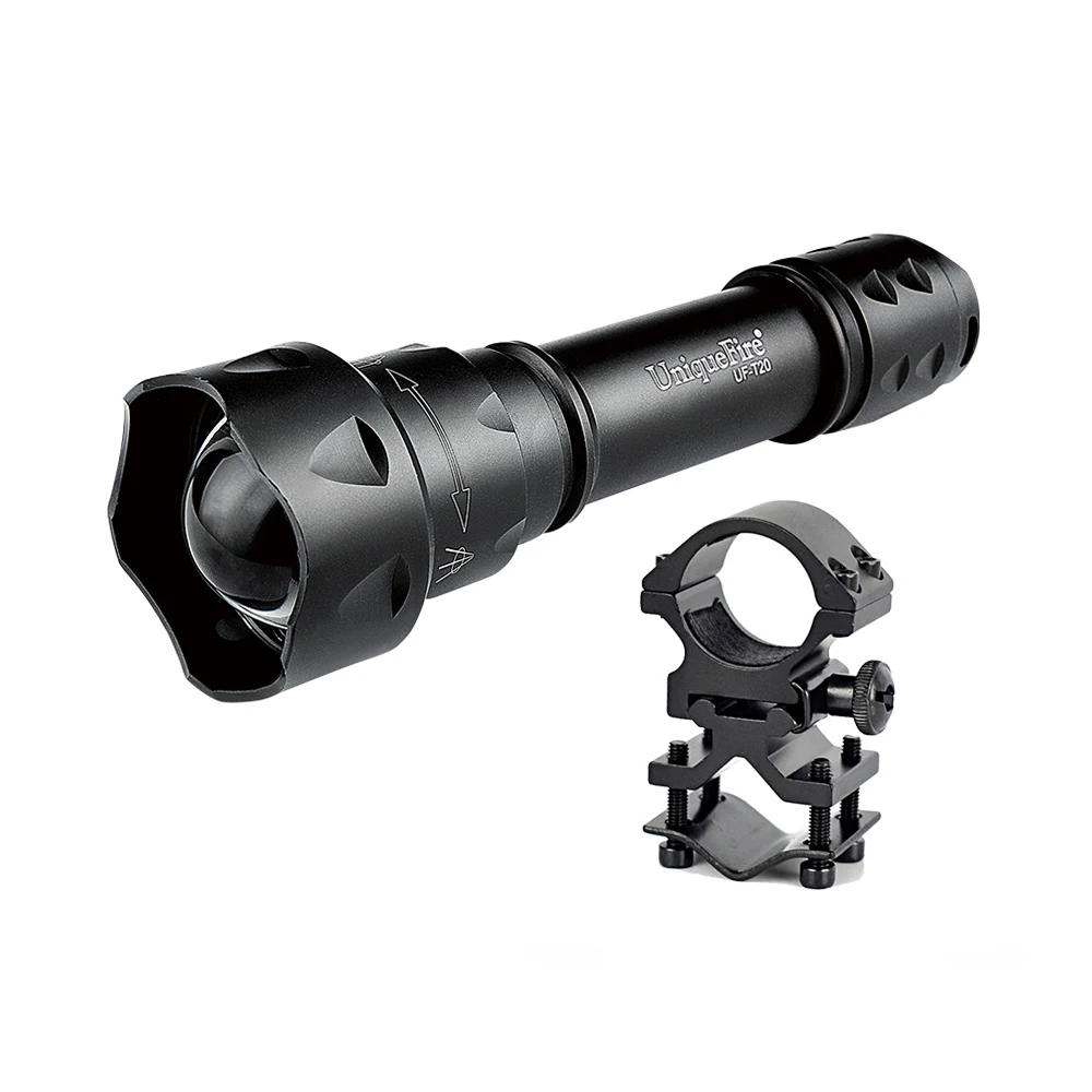

UniqueFire Mini 3 Mode T20 IR 940NM LED Adjustable Focus Flashlight+Scope Mount Zoomable 38mm Convex Lens Torch Free Shipping