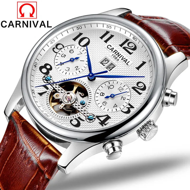 

Automatic Watch Men Business Waterproof Clock Mens Watches Luxury Skeleton Mechanical Wristwatch Relogio Masculino Leather Band