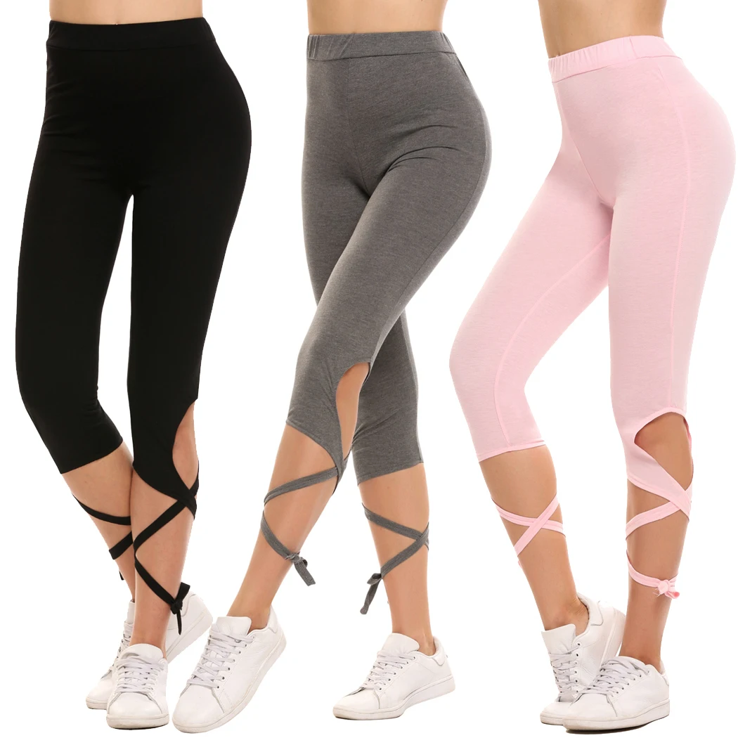 2017 женские модные простые с высокой талией крест накрест галстук фитнес