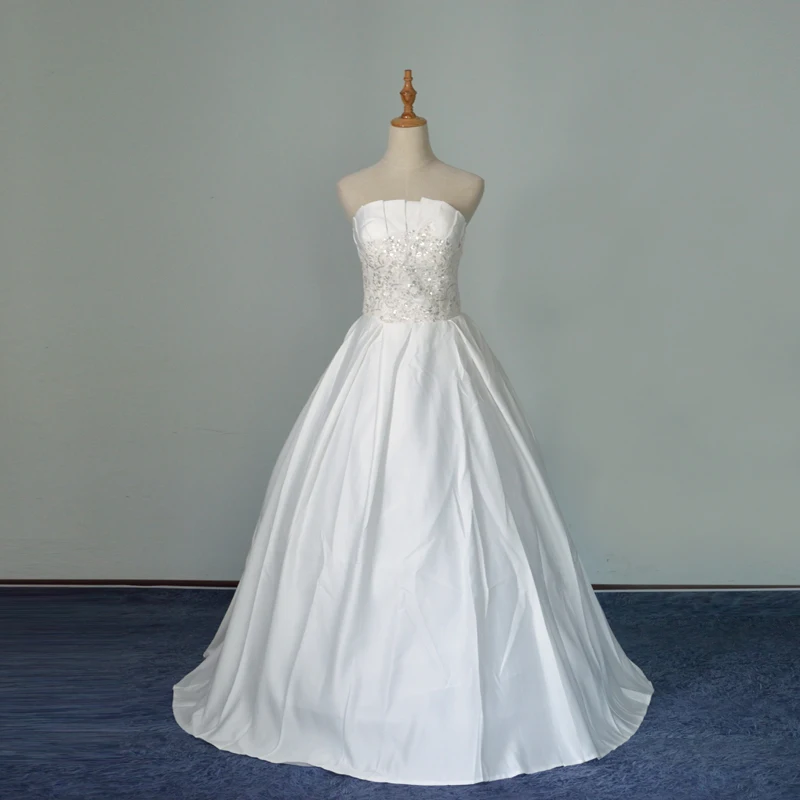 Горячая Распродажа, милое сатиновое свадебное платье без бретелек в Корейском стиле, милое романтичное кружевное свадебное платье принцессы, Vestido De Noiva