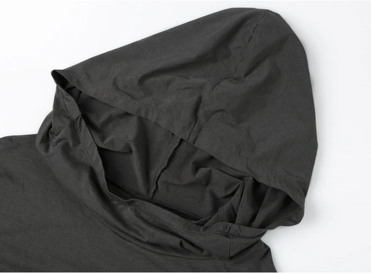 Men Autumn New European Style High Collar Long Sleeve Hooded T-shirt with Cap Men Slim Casual Cotton Irregular T-shirt T908 HTB1CREep8jTBKNjSZFwq6AG4XXa8 - Men Autumn New European Style High Collar Long Sleeve Hooded T-shirt with Cap Men Slim Casual Cotton Irregular T-shirt T908