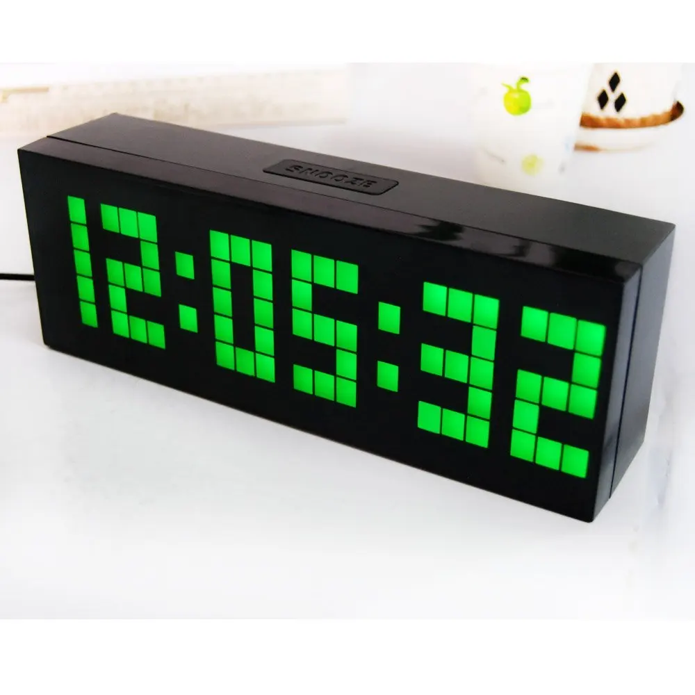 Jumbo привело будильник таймер обратного отсчета настенные часы Домашний декор настольные часы Крытый Подсветка будильник - Цвет: green