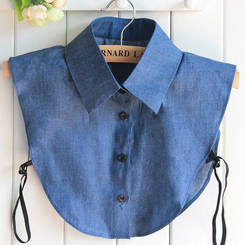 

Autumn and Winter Denim Shirt Fake Collar Women Cotton Denim Shirt Collar Sweater Adornment Collars Wholesale