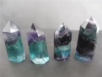 

AAAAA++++4pcs NATURAL Fluorite QUARTZ CRYSTAL WAND POINT HEALING