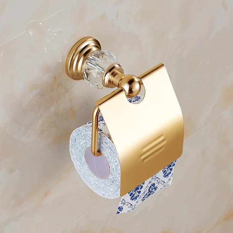 vidric espaço dourado alumínio com suporte de papel higiênico suporte de suporte de toalha de acessórios de toalete caixa de papel higiênico