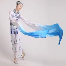 Ханьфу и фарфоровый костюм с рукавами для воды, Женская Китайская одежда для классических танцев, длинный костюм феи