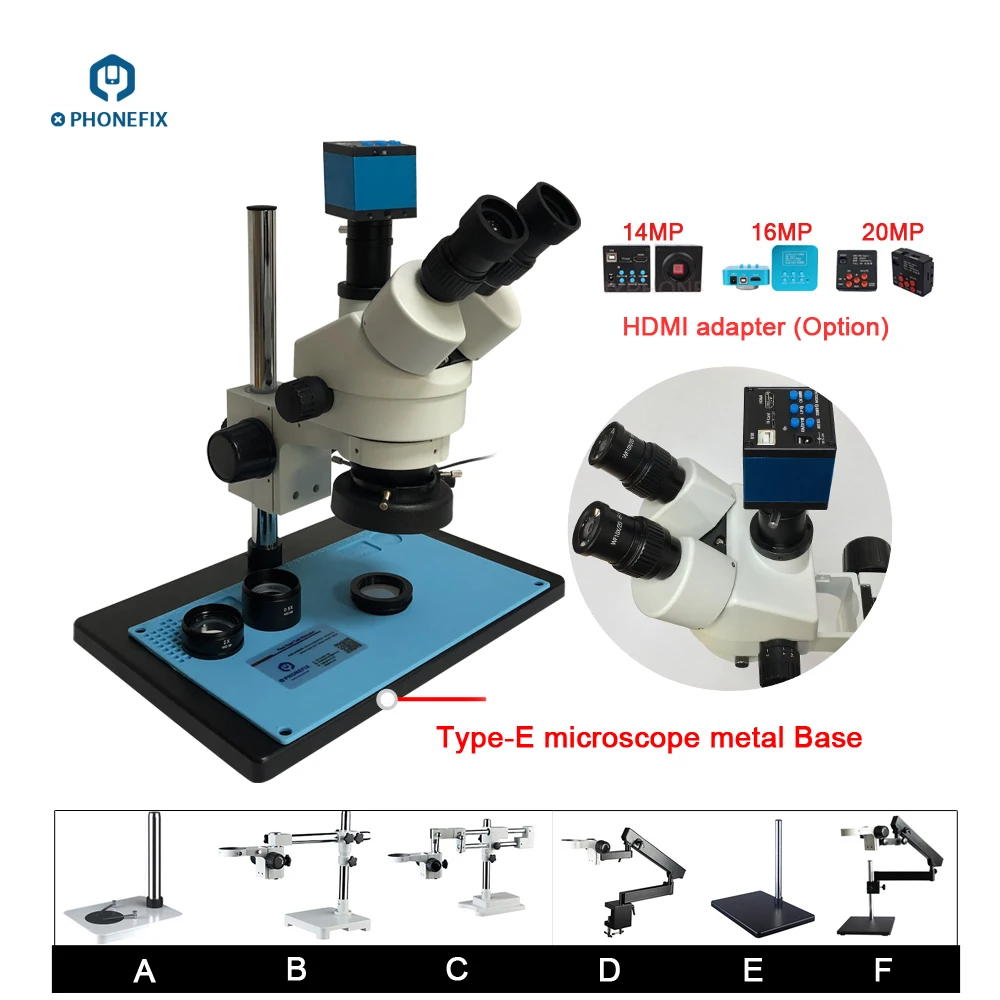 

3.5X-90X Phone Soldering Repair Trinocular Stereo Microscope 16MP 20MP HDMI USB Digital Camera with 38CM*25CM aluminum alloy pad