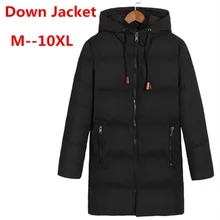 10XL 8XL длинная куртка на белом утином пуху, Мужская утолщенная теплая университетская куртка, осенне-зимняя ветровка, парка, свободный крой, повседневная верхняя одежда, пальто