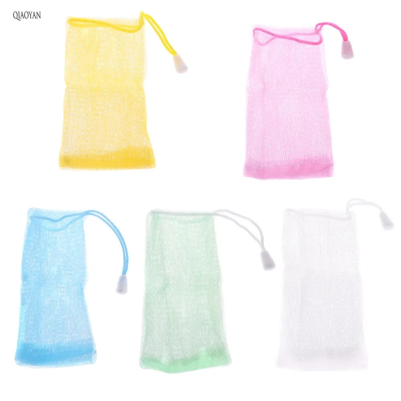 5Pcs Practical Compact Exfoliating Soap Saver Mesh Pouches Bath Shower