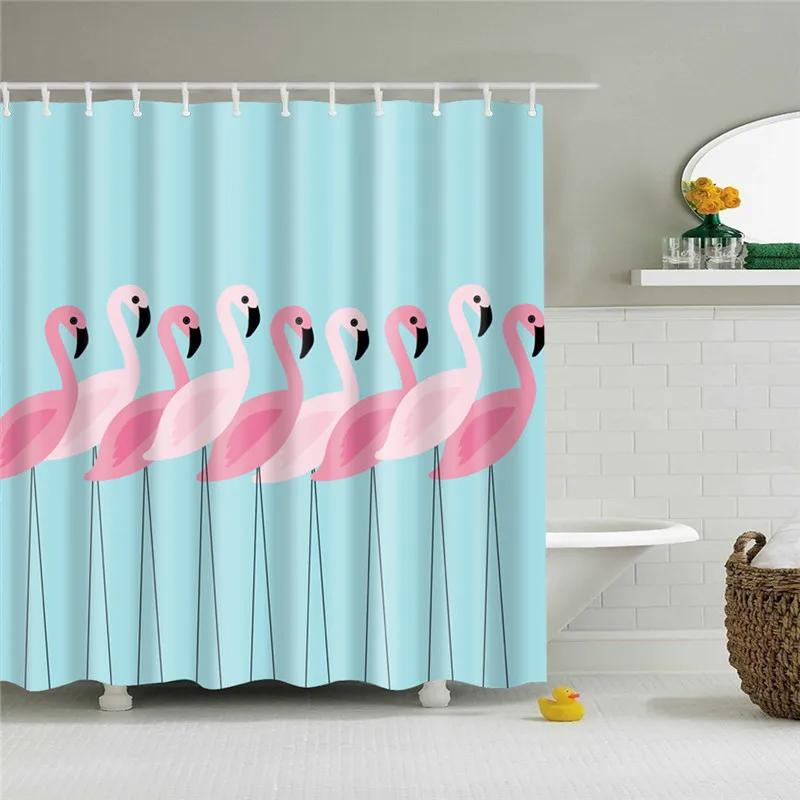 Животные Фламинго скандинавские картины водонепроницаемый занавески для душа в ванной 3d печать полиэстер для ванной экран домашний декор