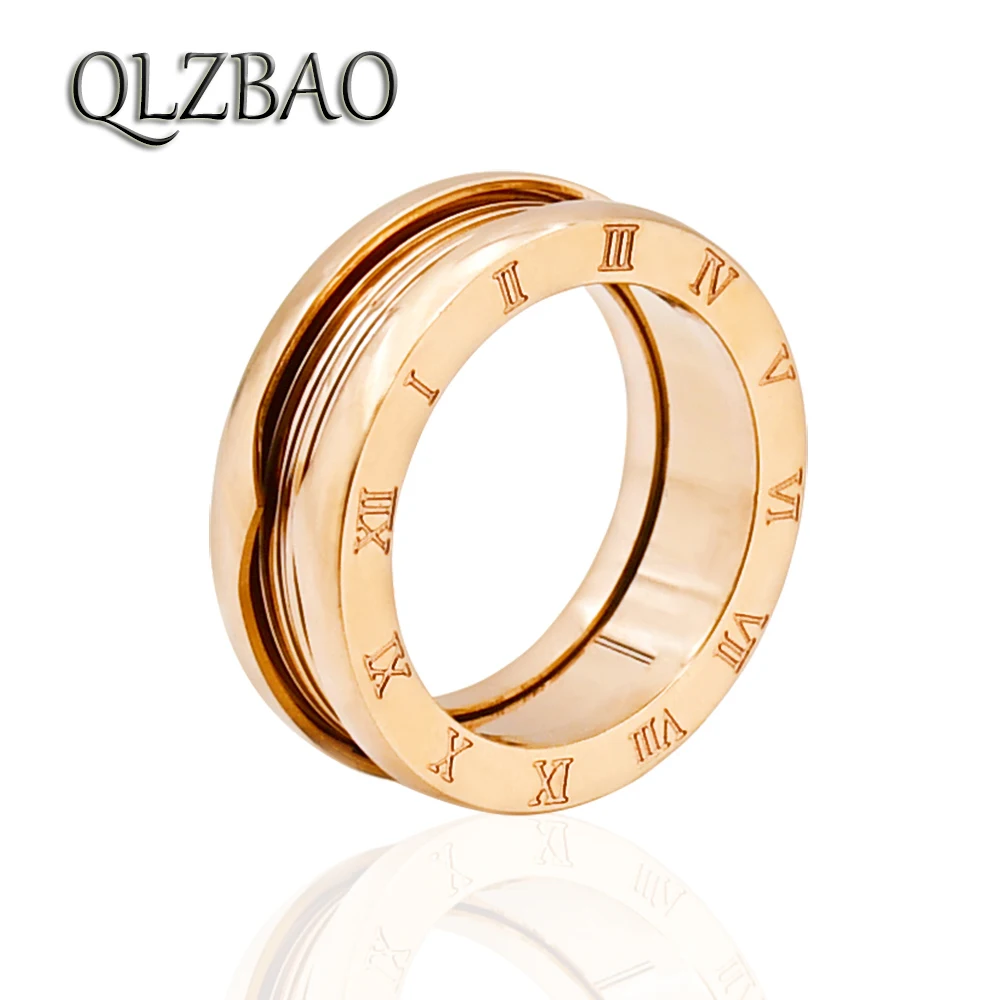 Бренд, модное женское кольцо из розового золота, нержавеющая сталь, римские цифры, кольца для женщин, модные ювелирные изделия