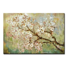 Large Handpainted Lover Rain Street Tree Lamp Landscape Oil Painting On Canvas Wall Art Wall Pictures For Living Room Home Decor