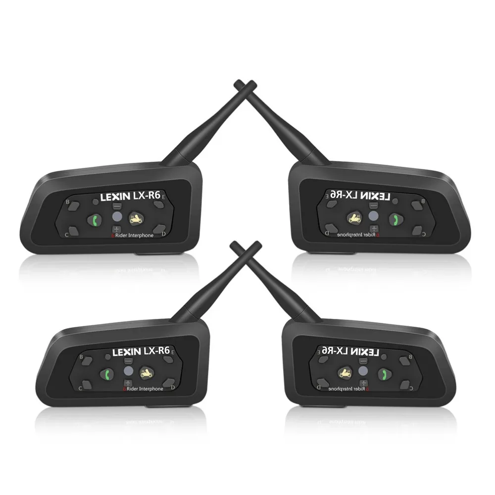 Lexin New 2017 4PCS R6 1200M Motorcycle Bluetooth Helmet Intercom up to 6 Riders Wireless Waterproof