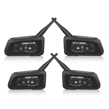 Лексин Новый 2017 4 шт. R6 1200 м мотоцикл bluetooth-шлем домофон до 6 гонщиков Беспроводной Водонепроницаемый переговорные гарнитуры gps MP3
