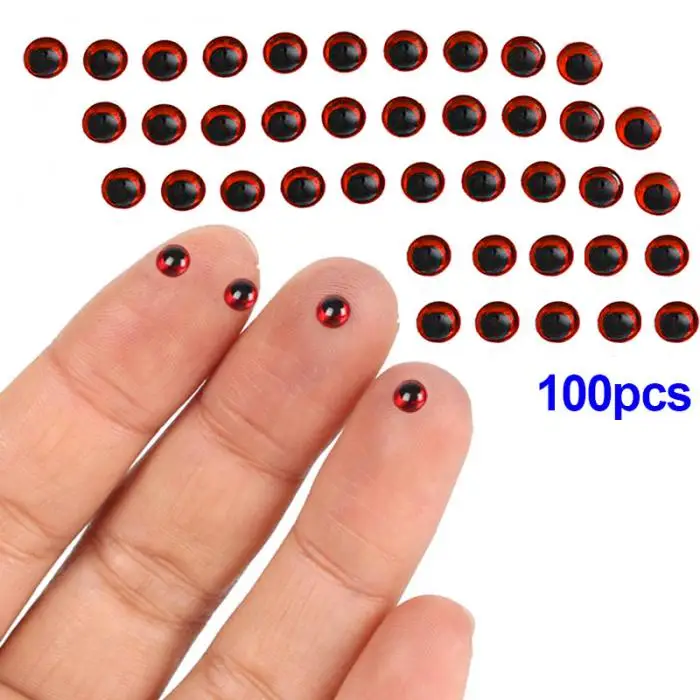 100pcs 6mm 3D Holographic Fishing Lure Fish Eyes Fly Tying Jigs Crafts 88 shop XR-Hot