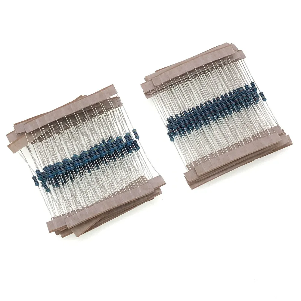 600pcs/set 30 Kinds 1/4W Resistance 1% Metal Film Resistor Pack Assorted Kit 1K 10K 100K 220ohm 1M Resistors 300pcs/set
