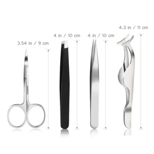 Pçs de Aço Inoxidável Olho Sobrancelha Maquiagem Ferramentas Cílios Postiços Clip Removedor Cabelo Pinças Trimmer Scissor Kit Cosmético 4 6 High Quality Beleza e saúde