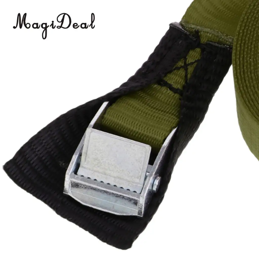 MagiDeal SUP 300cm 25mm Kayak Canoe Tie Down Strap Pack Lash Belt Metal Buckle for Dinghy Surfing Rafting Surfboard Accessory