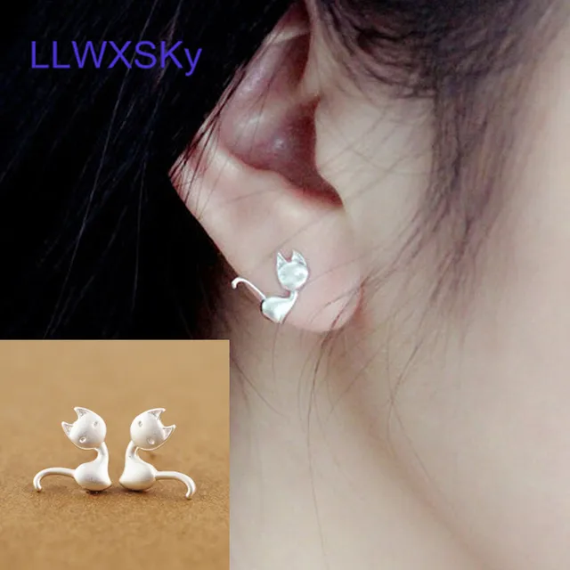 Hipster Fashion Cute Cat Kitten Stud Earrings For Women Lively Hipster Fashion Cute Cat Kitten Stud Earrings For Women Lively Personalized Animal Korean Style