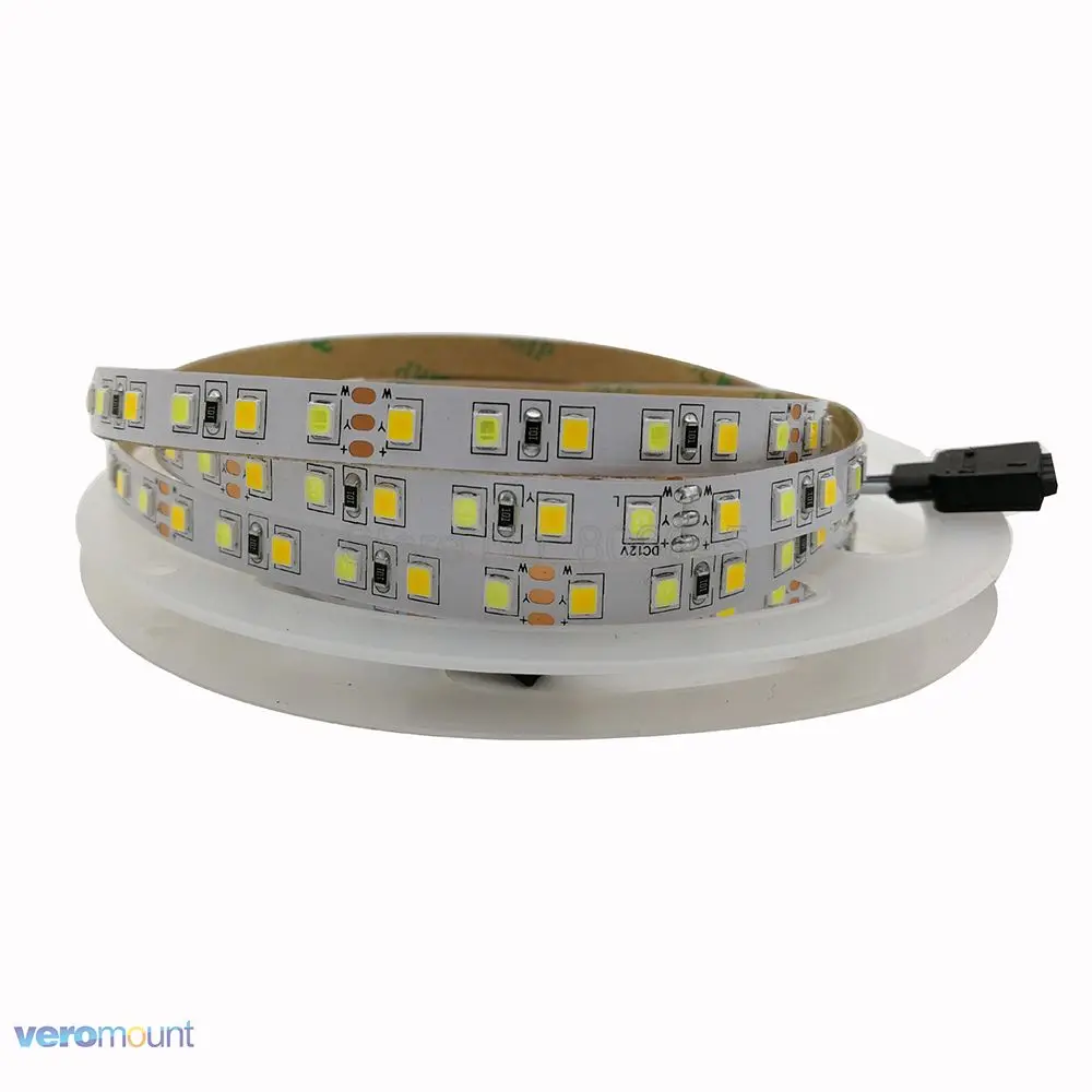 5 м 12 В 12 В двойной белый цвет Светодиодная лента 2835 SMD 120 светодиодный/M WW/CW CCT светодиодный лента Регулируемая Цветовая температура полосы IP65 водонепроницаемый