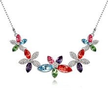 Cristal de Swarovski Collar de Cristal Plateado del Oro para las mujeres Estrella Amor Nuevos Collares Colgantes de Joyería de Moda 10810