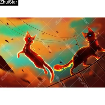 

Full Square 5D DIY Diamond Painting "Two kittens" Embroidery Cross Stitch Mosaic Home Decor Gift CJ39