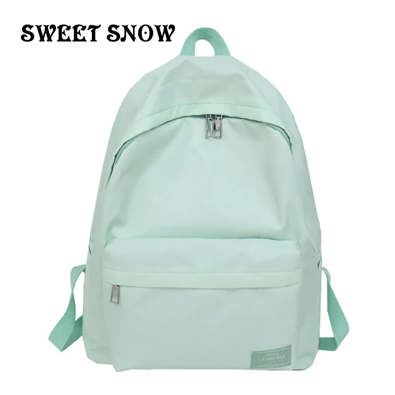 

SWEET SNOW 2019 New Nylon Female Casual Backpack Casual Retro Woman Backpack Oval Candy Zipper Girl Backpack