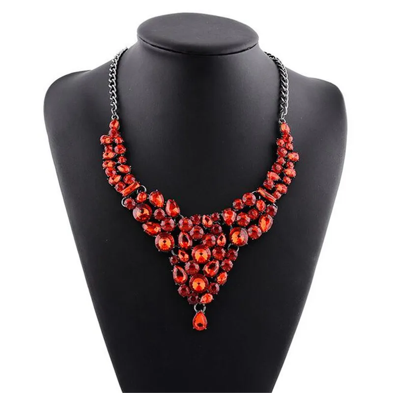 2016 New red crystal necklaces & pendants fashion luxury choker crystal