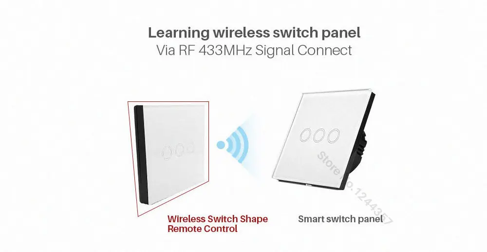 EUUK Standard smart remote control Wall Touch Screen Switch (4)