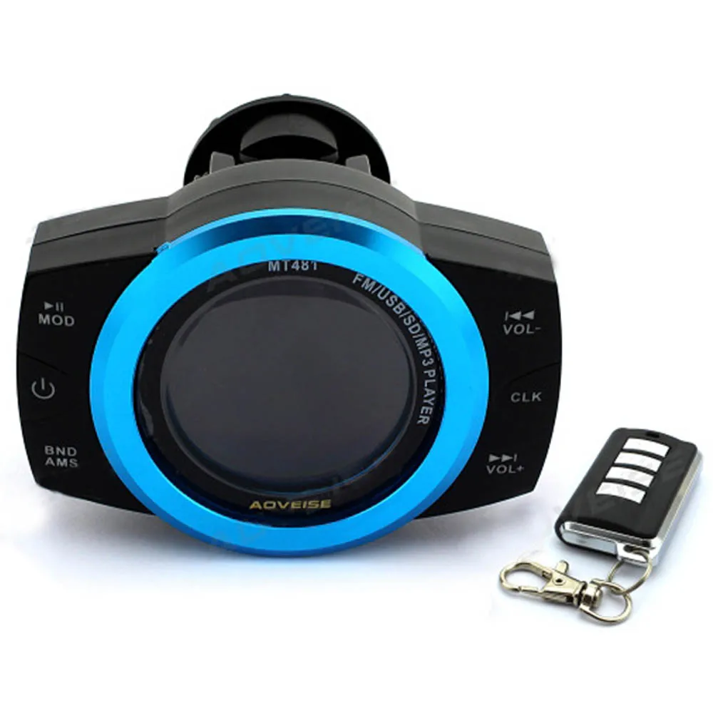 Мотоцикл ЖК дисплей аудио сигнала тревоги динамики Поддержка TF карты USB MP3 плеер +