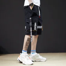 Лето портовый ветер шорты Мужская мода пятиточечная Досуг свободная отражающая ткань