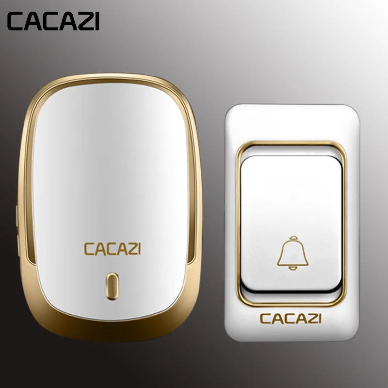 CACAZI Wireless Doorbell DC battery door bell Control Button 200M Remote LED Light Home cordless call bell 4 volume 36 chime CACAZI Wireless Doorbell DC battery door bell Control Button 200M Remote LED Light Home cordless call bell 4 volume 36 chime