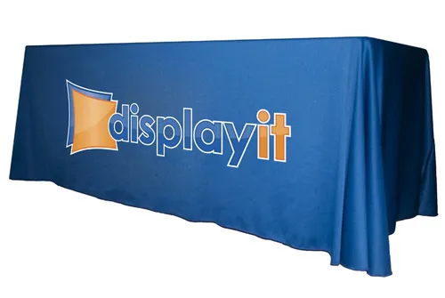 

6' Full Side Table Throw, 4 Side Event Table Cover, Heat Transfer Print Table skin